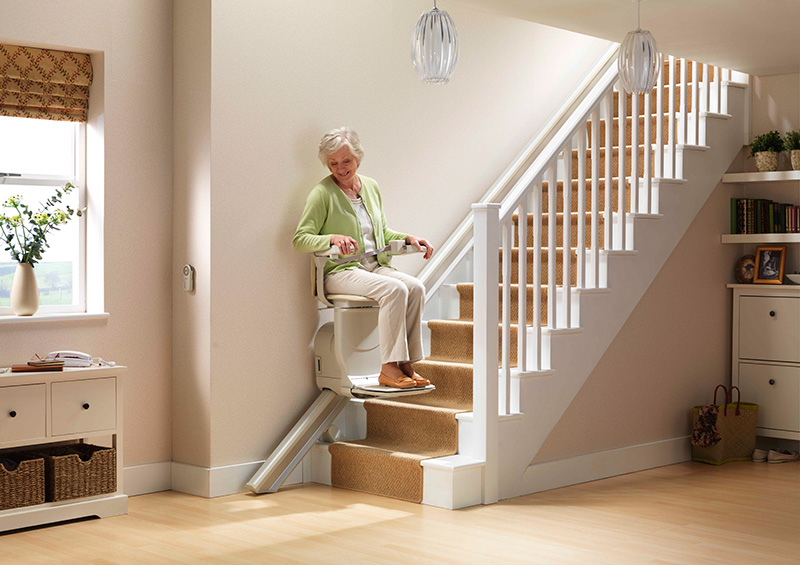 a woman using a Stair Chair in Philadelphia, South Jersey, Wilmington, Mt, Laurel, Delaware Valley, Princeton